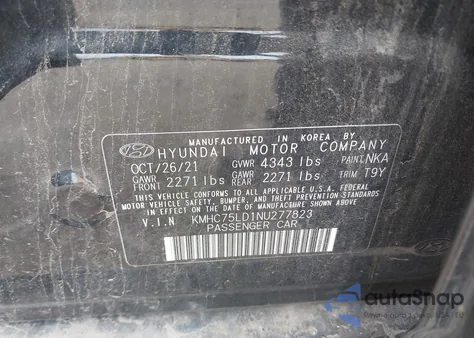 2022 Hyundai Ioniq Plug-In Hybrid Sel from USA, damaged, VIN KMHC75LD1NU277823